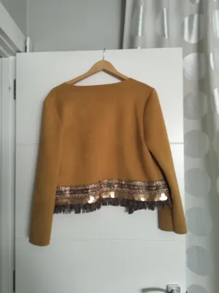 Conjunto Chaqueta y Falda Marrón Dorado