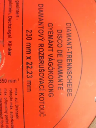 Disco Diamante Werkzeyt 230x22,23mm MPA Test