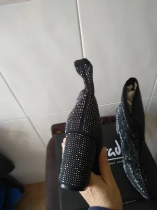 Botines La Strada Negros con Brillantes