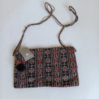 Bolso Dayaday Terciopelo Granate Estampado