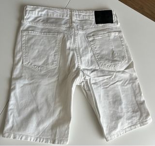 Jack & Jones White Denim Shorts Ripped Distressed
