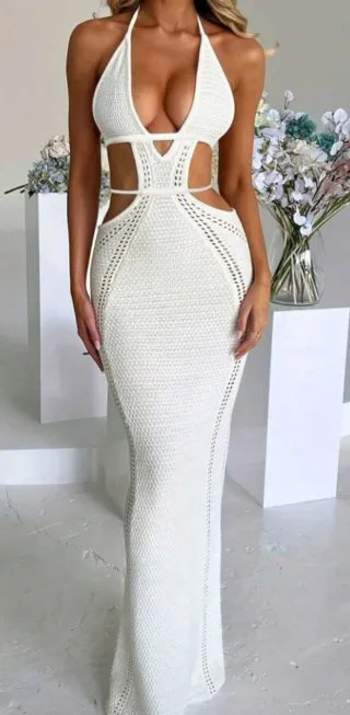 Top SheIn sin tirantes azul y blanco