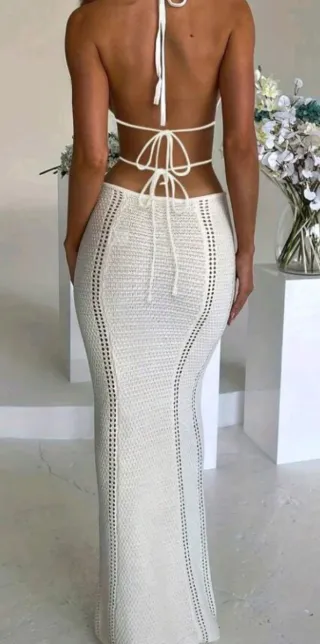 Top SheIn sin tirantes azul y blanco