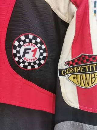 Chaqueta Motera Hombre Negra y Roja