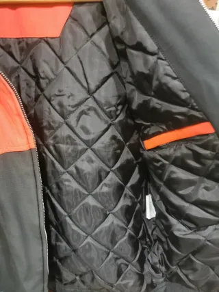 Chaqueta Motera Hombre Negra y Roja