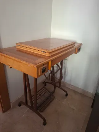 Mesa mueble máquina de coser madera