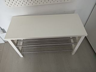 Banco zapatero blanco madera
