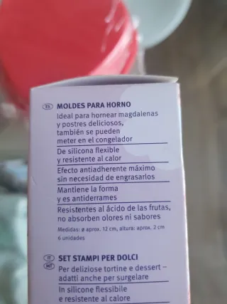 Moldes de silicona para hornear.