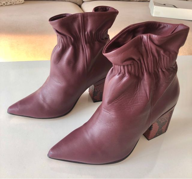 Botas Roberto Torreta Mujer Tacon Piel Morado