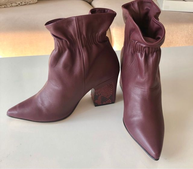Botas Roberto Torreta Mujer Tacon Piel Morado