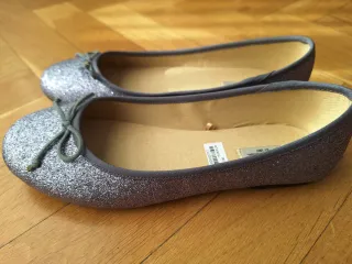 Bailarinas niña glitter plata T 38