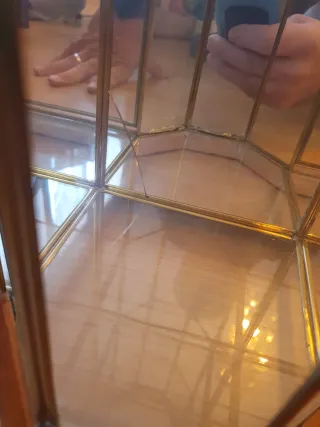 Antigua Vitrina expositora madera y cristal