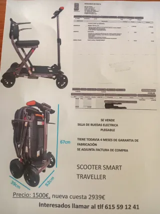 Silla de ruedas eléctrica plegable Modena Carbon