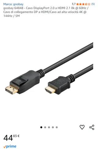 Cavo goobay DisplayPort 2.0 a HDMI 2.1 8K