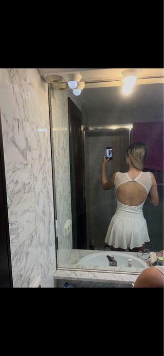 Maillot patinaje artístico blanco nuevo