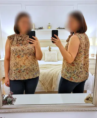 Blusa mujer floral talla grande 48 curvy