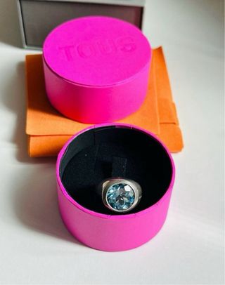 Anillo Tous Topacio Azul Plata