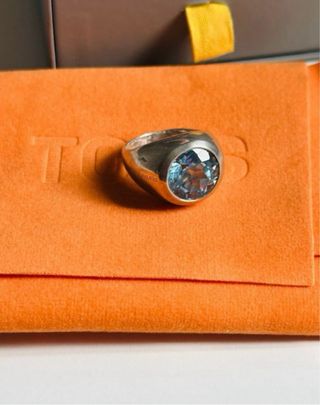Anillo Tous Topacio Azul Plata
