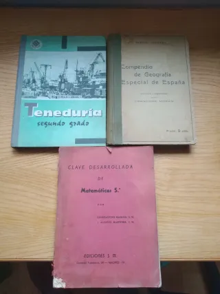 Lote 3 libri antichi: Matematica e Geografia