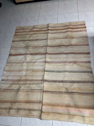 Manta antigua de trapos artesanal