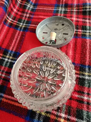 Plafón Luz Techo Antiguo Cristal Transparente.