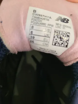 Zapatillas New Balance 39 Azul/Rosa