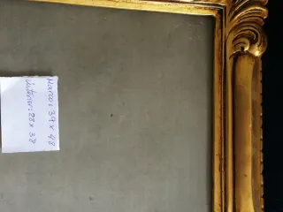 Barroco. Marco dorado Grande con Cristal. 48x39