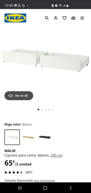 Estructura Cama IKEA MALM 140x200