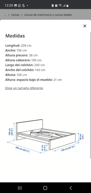 Estructura Cama IKEA MALM 140x200