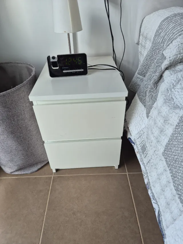 2 Comodini Notte MALM IKEA Bianchi 2 Cassetti