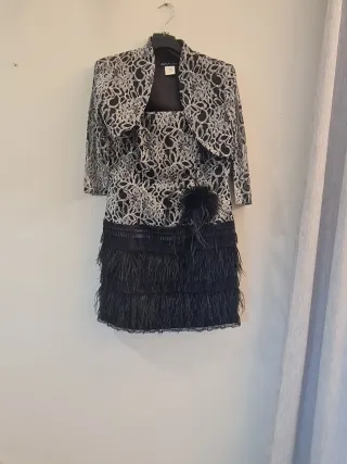 Conjunto Vestido fiesta Negro con Chaqueta