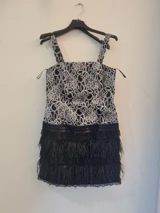 Conjunto Vestido fiesta Negro con Chaqueta