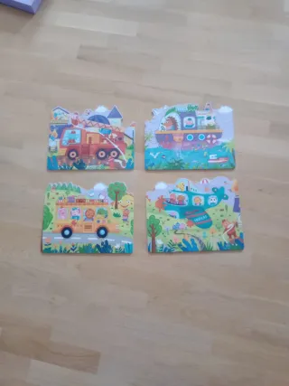 Puzzle 4 en 1 Vehículos Infantiles
