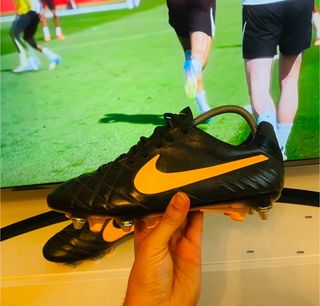 Botas Fútbol Nike Tiempo SG Pro ACC Negras/Amarill