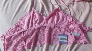 Bralette Black Limba Rosa Encaje talla M Nuevo