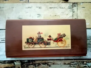Scatola portacarte con disegno auto d'epoca
