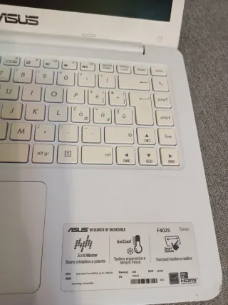 Notebook Asus F402S non testato leggi descrizione