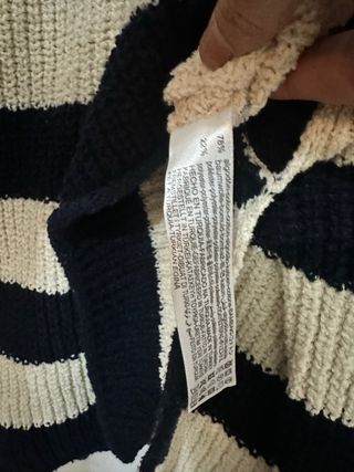 Suéter Zara rayas beige y negro
