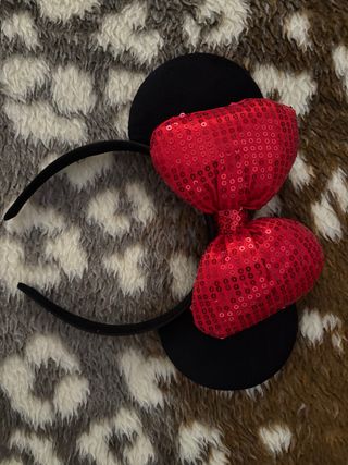 Diadema Minnie Lentejuelas Rojas