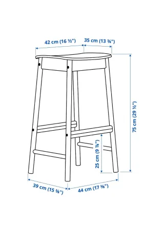 Taburete alto negro Ikea RÖNNINCE