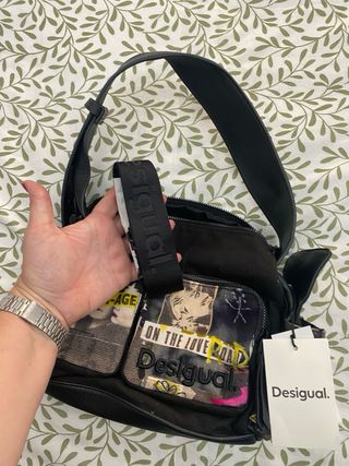 Bolso Desigual Negro Multicolor,