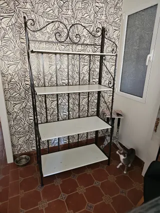 Estantería Hierro Forjado y Madera Negra.solo le f