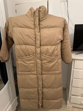 Chaquetón largo beige talla única