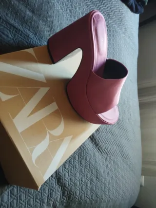 Zapatos Zara Barbie Rosa Plataforma Tacón