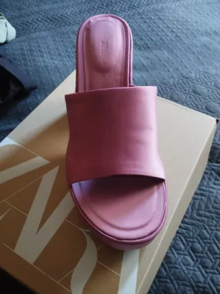 Zapatos Zara Barbie Rosa Plataforma Tacón