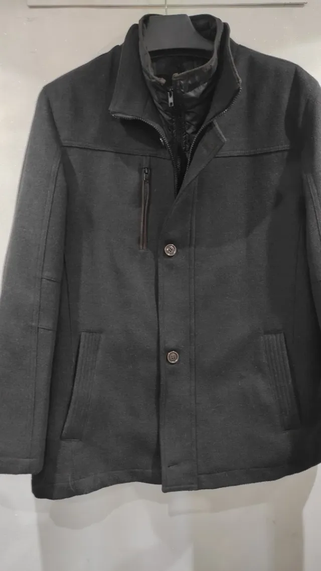 Abrigo de paño invierno gris