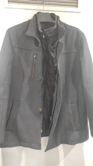 Abrigo de paño invierno gris