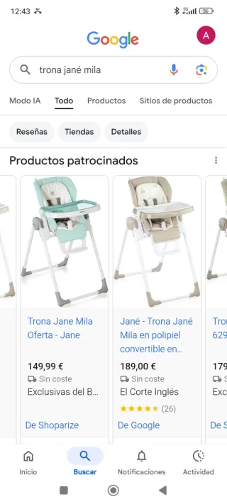 Trona Jane beige con cojín estampado