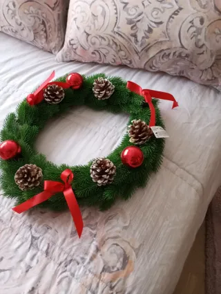 Corona Navideña Puerta Adornos