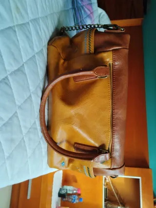 Bolso Desigual Marrón y Amarillo Casi Nuevo